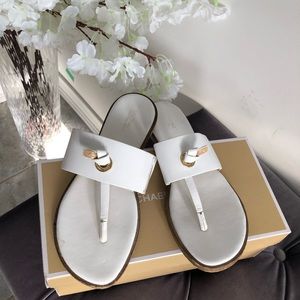 MK white sandals